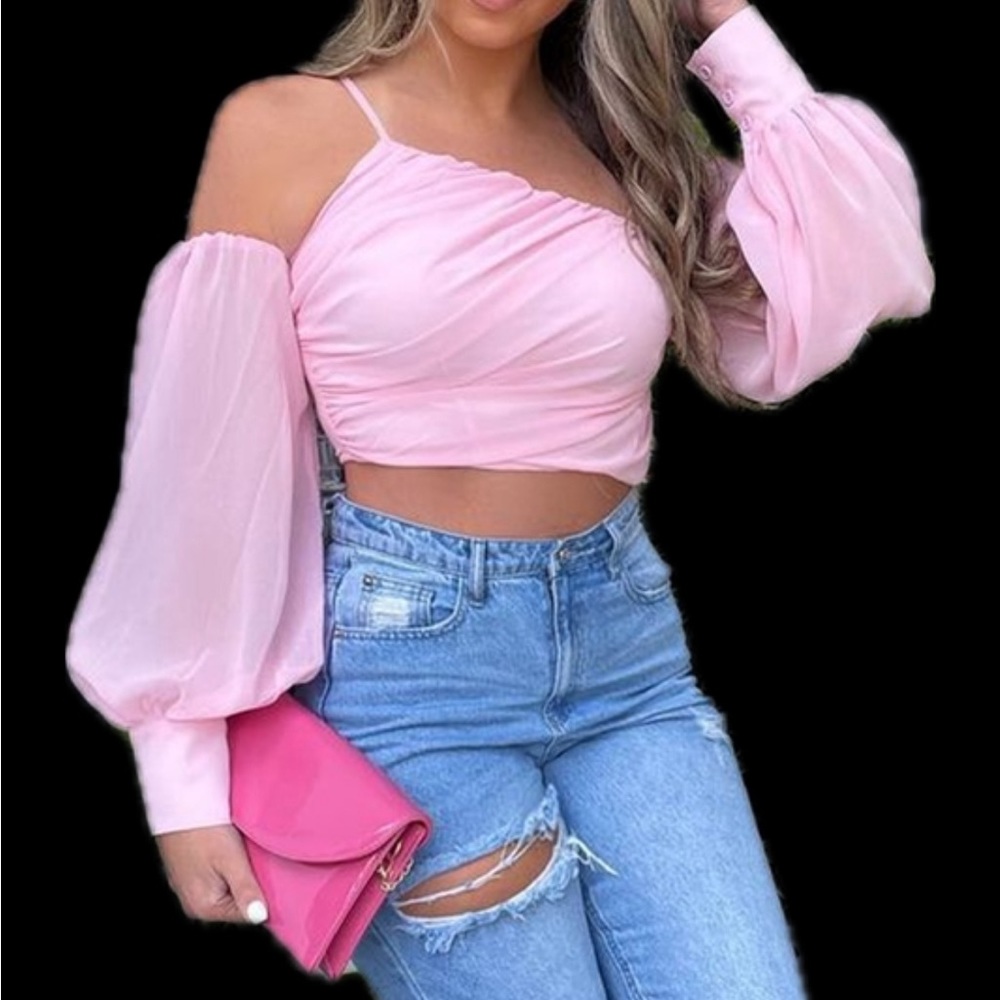 Missguided Pink Crop Top - Picture 3 of 3